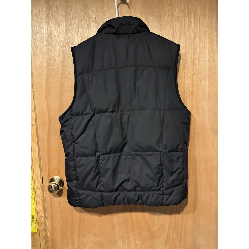 Eddie Bauer Men's M Black Goose Down Puffer Vest Full Zip Premium Outdoor Hiking